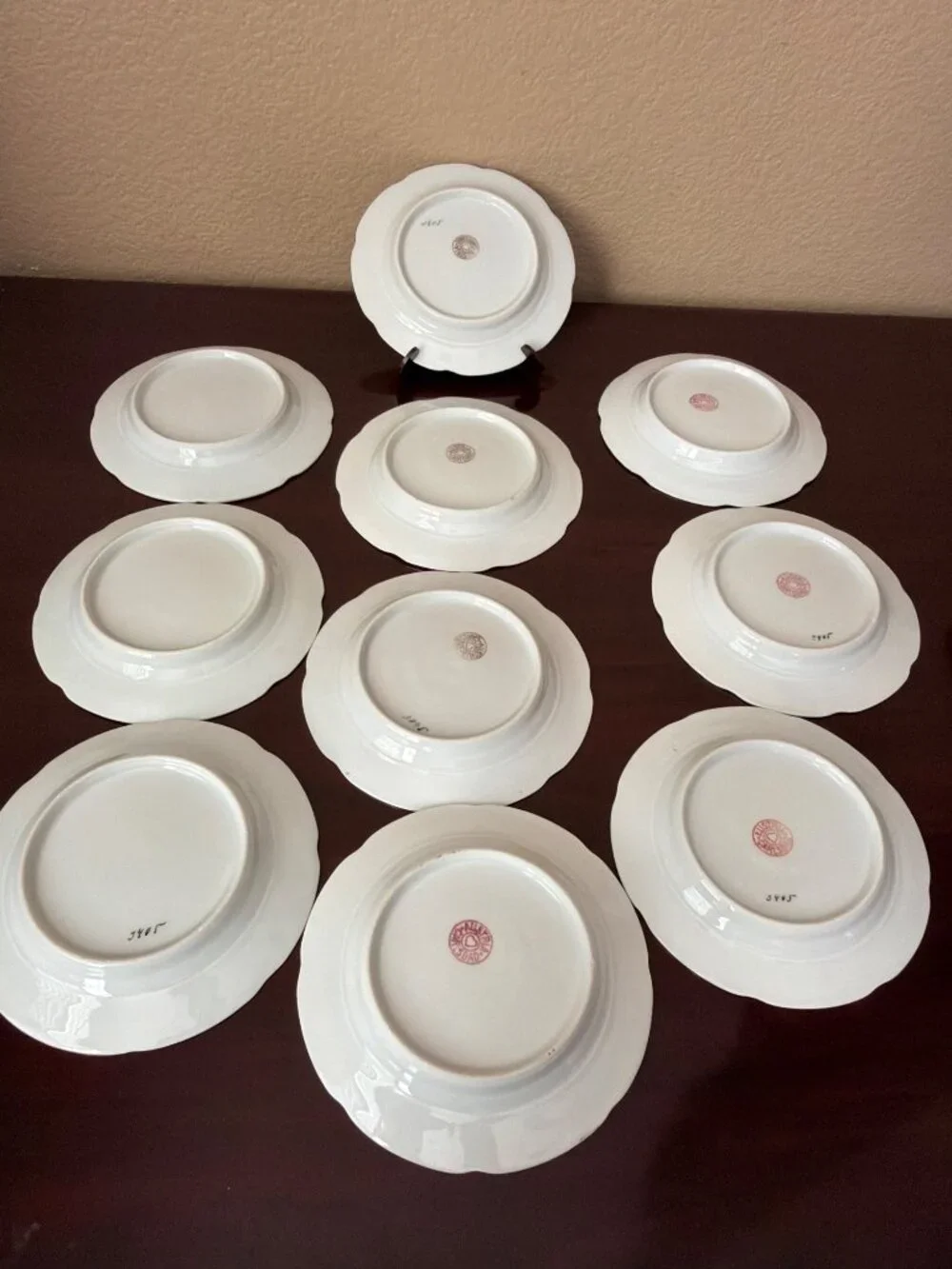 Set of 10 Vintage Austria Carlsbad Porcelain Bread Dessert Plates Gold Trim 6” - Picture 7 of 16